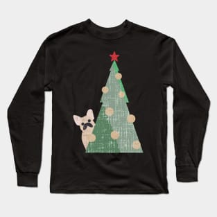 Minimal Christmas Frenchie Long Sleeve T-Shirt